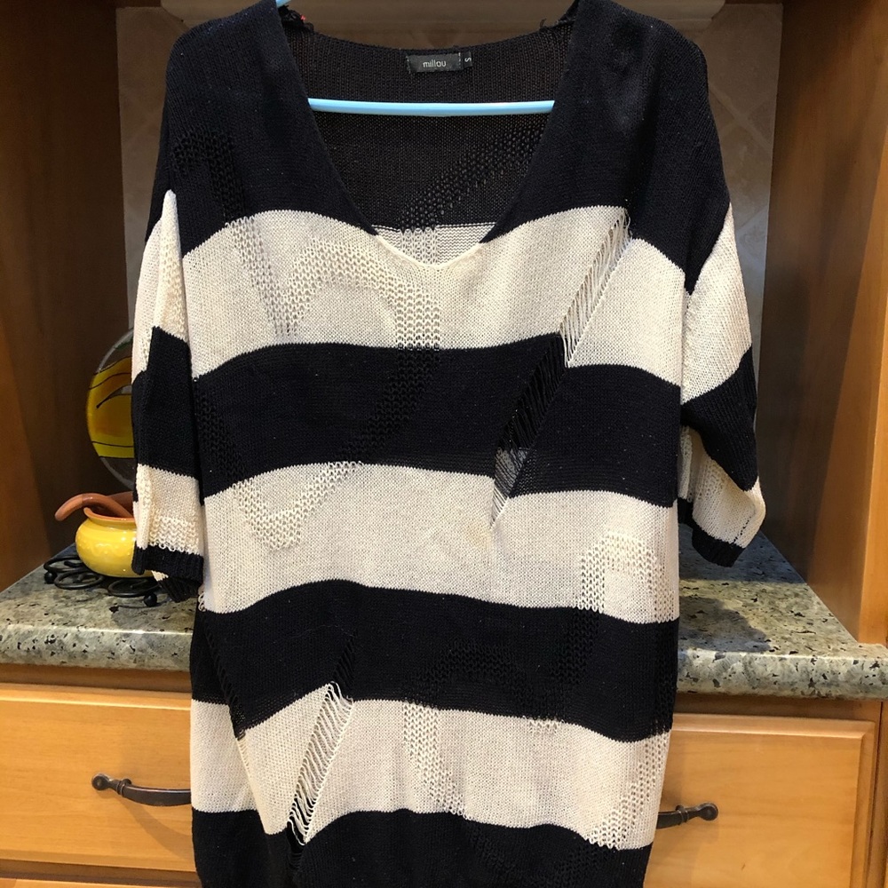 LF Millau black and cream sweater, size small